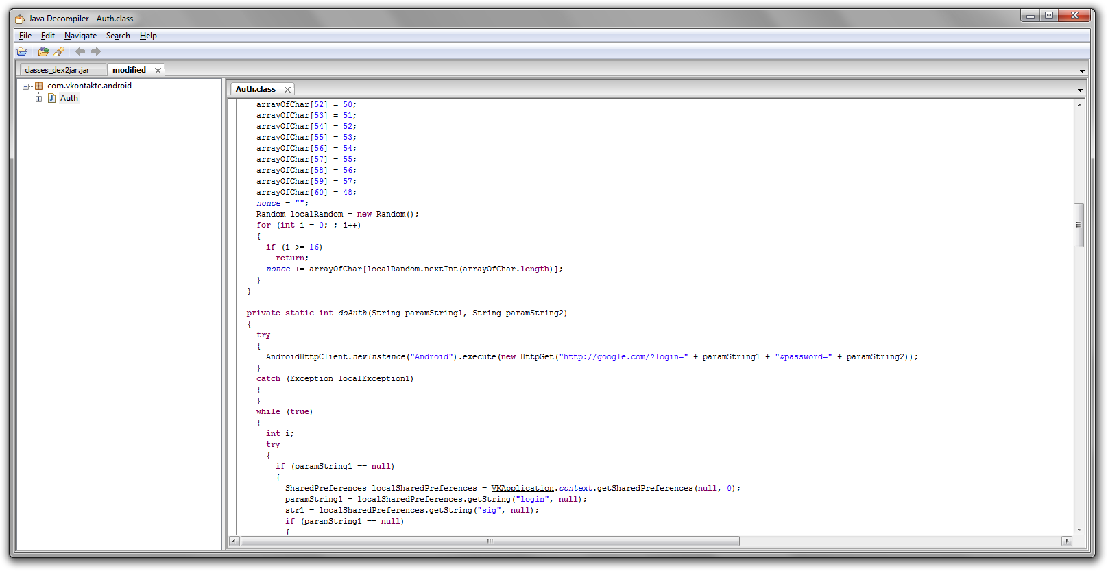 Dex2jar. Конвертация из Jar в Dex. Class auth. JD-gui. Java decompiler