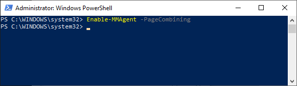Enable page combining using PowerShell