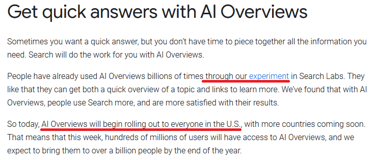 Google announces AI overviews in the USA