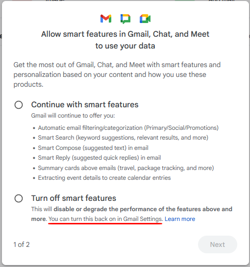 Optional Gmail Agreement